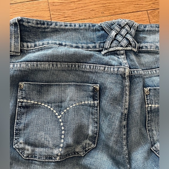 [14/36]]WMN Dish Jeans Blue Bermuda Denim Shorts - Picture 6 of 12